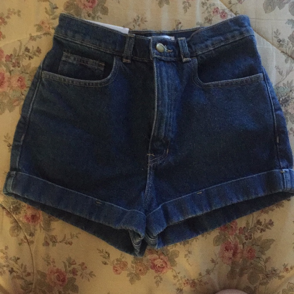 American Apparel high waisted denim shorts